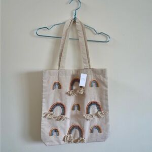 NWT Boho Rainbow Fabric Tote